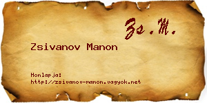 Zsivanov Manon névjegykártya